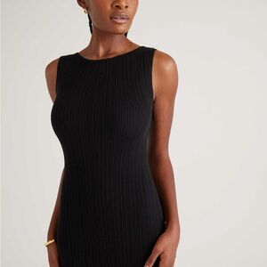 Quince Cotton Cashmere Ribbed Sleeveless Midi Dress Size Medium